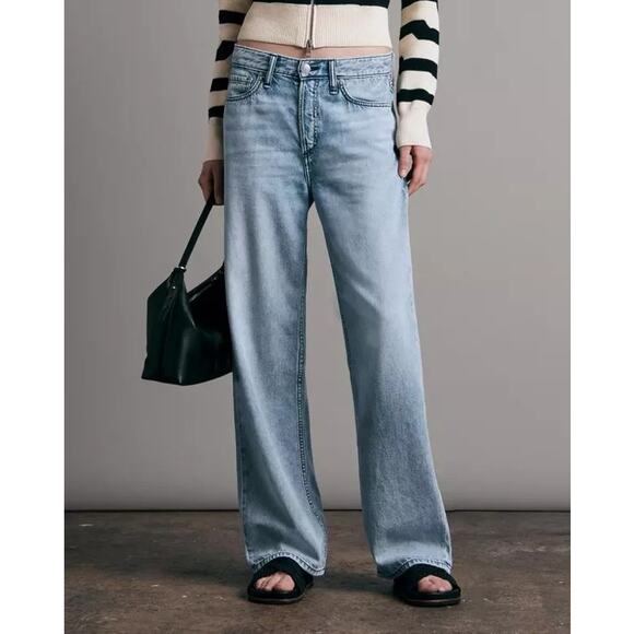 rag & bone Logan Featherweight Wide Leg Jeans Venice Wash - Picture 1 of 16
